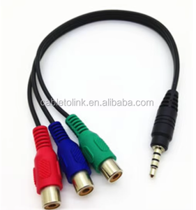 Câble adaptateur stéréo 3,5 mm mâle vers 3 <span class=keywords><strong>RCA</strong></span> femelle RGB CBF pour Samsung, fabriqué par Cabletolink Factory en 2021 - Product Image 5