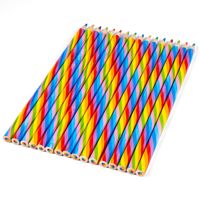 Crayon de couleur arc-en-ciel 7-en-1, crayon créatif en bois de peuplier rayé multicolore, une mine pour plusieurs couleurs pour le dessin des enfants