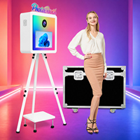 Cabina de Fotos DSLR con Panel Colorido y Trípode, Modelo 2026, con Soporte para Impresora, Impresión Instantánea, Cámara para Selfies
