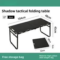 Table de camping tactique pliable multifonctionnelle rectangulaire en acier au carbone pour l'extérieur