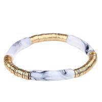 Bestie européenne américaine bijoux en gros perlé acrylique coude or géométrique numéro motif avec perle religieux à la mode