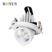 Showroom 30W Rotation Réglable COB Spot Scoop Aluminium Plafond Encastré LED Spot