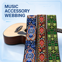 Sangle de guitare personnalisée en jacquard ethnique |   Ruban tissé à haute densité pour les marques de musique
