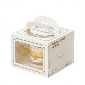 Caja de Pastel de Cumpleaños Personalizada, Caja de Embalaje de Pastel Redonda con Ventana y Asa, de <span class=keywords><strong>Cart</strong></span>ón de Grado Alimenticio - Product Image 4