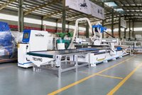 Máquina CNC de corte de hojas de sierra para fabricación de gabinetes con nesting, carga y descarga automática, router CNC ATC para nesting