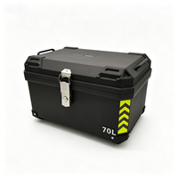 Top Case Moto Étanche Rigide 45L 70L Universel avec Autocollant Réfléchissant