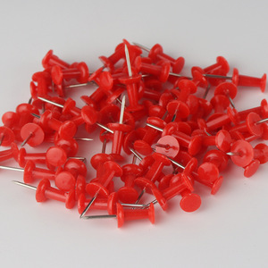 Red T-shaped <b>Nails</b> Plastic Thumbtacks For Notice Board And Photo <b>Wall</b> Display - Product Image 3