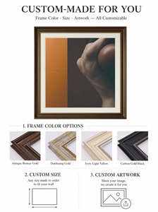 Stampa artistica su tela con cornice, Ritratto di torso nudo in tonalità calde, Arte moderna Art Déco per Testata letto, Bagno, Spa - Product Image 5