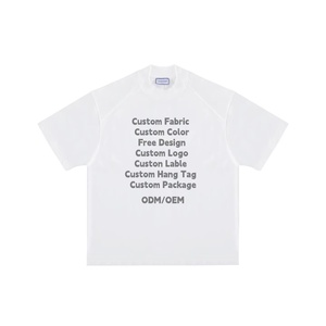 T-shirt da uomo oversize <span class=keywords><strong>in</strong></span> cotone di lusso 300GSM pesante, personalizzabile con stampa logo, girocollo, tinta unita, all'ingrosso - Product Image 4