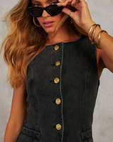 Ensembles Deux Pièces Chic Gilet Femme en Jean Simple Boutonnage + Jean Large Décontracté Ample Pantalon Y2K 2025 Ensembles Assortis