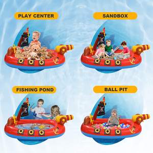 <span class=keywords><strong>Piscina</strong></span> inflable para niños pequeños, <span class=keywords><strong>barco</strong></span> <span class=keywords><strong>pirata</strong></span> con pulverizador de agua, Centro de juego de agua para interiores y exteriores, patio de jardín - Product Image 4
