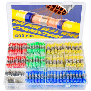 Conectores de Cable Termocontraíbles con Sellado de Soldadura, 400 Piezas de Colores Surtidos, Kit de Reparación Eléctrica Automotriz, Caja de Plástico Transparente - Product Image 1