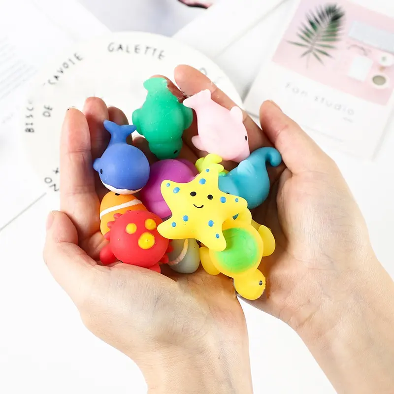 Sevimli Mini deniz hayvan Mochi yumuşacık oyuncaklar stres Squishies toplu hediye çocuk oyuncakları toptan deniz hayvan sıkmak stres oyuncakları