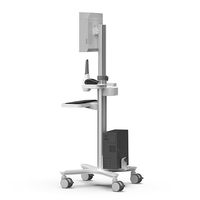 Chariot dentaire mobile Likaymo, support d'écran VESA 75/100, support de scanner oral, hauteur réglable, quatre roulettes silencieuses verrouillables