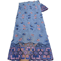 NI.AI Tissu en Coton Africain de Qualité Supérieure, Dentelle Suisse Appliquée, Motifs de Tissus Nigérians pour Mariage - Grande Vente