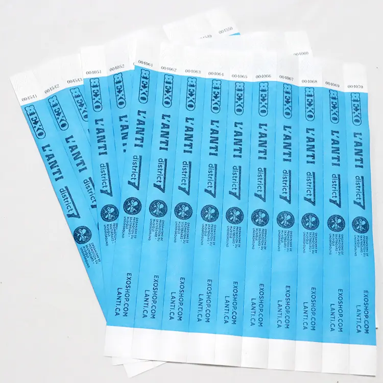 Custom Events One Time Use Waterproof Inkjet Printable Tyvek Wristband Sheet Party Bracelets Tyvek Paper Arm Bands