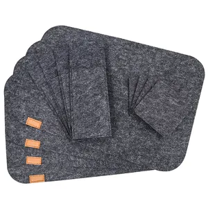 毡餐垫套 4 或 6 个吸水桌垫防滑耐热餐垫用于木桌