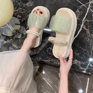 New Summer Style <b>Net</b> Fabric Lightweight Women's Platform Sandals with Thick Sole Design for Pairing with Skirts and Beach Use - Product Image 4
