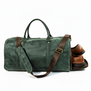 Sac de voyage rétro en cuir véritable grande capacité pour homme, sac de sport et de gym avec fermeture éclair pour week-end et nuit - Product Image 5