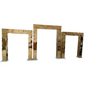 ขาตั้งฉากหลังสี่เหลี่ยมสแตนเลสสีทองคุณภาพสูง ดีไซน์กระจกเงา สำหรับตกแต่งงานแต่งงาน (120*240ซม.-160*200ซม.) - Product Image 1