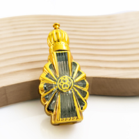 Flacon vide de luxe personnalisé pour huiles essentielles, mini flacon roll-on doré pour parfum Attar, 12 ml