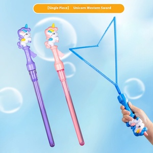 <strong>Large</strong> Cartoon Dinosaur and Unicorn <strong>Bubble</strong> <strong>Wand</strong> with Western Sword Water Spring Stall Toy for Boys and Girls - Product Image 6
