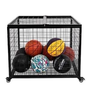 Estante de tienda de pelotas deportivas, jaula de alta capacidad, equipo de entrenamiento de fútbol, garaje, almacenamiento de baloncesto, soporte para pelotas de voleibol al aire libre - Product Image 1