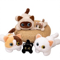Prix de gros : Adorable coussin en peluche chat aux grands yeux, en polyester doux, 20-50 cm, jouet en peluche pour enfants, idéal pour l'accompagnement et les cadeaux pour enfants