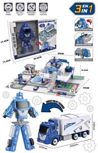 <span class=keywords><strong>Camion</strong></span> de transformation 3 en 1, jouet d'assemblage, robot de déformation, <span class=keywords><strong>camion</strong></span> conteneur avec voiture en alliage et avion, scène de police, jeu - Product Image 6