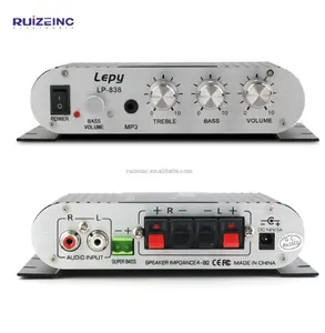 Lepy LP-838 LP838MiniHiFi 2.1 מגבר אודיו לרכב 12V 20W * 2 MP3 MP4 מגבר סאבוופר סטריאו לרכב