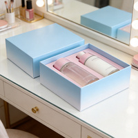 Boîte d'emballage en papier cosmétique de luxe avec base magnétique et couvercle, personnalisable avec logo, pour livraison à plat