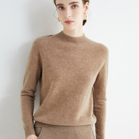Pull en laine mérinos 100% doux et chaud, tricoté en cachemire, col roulé pour femmes