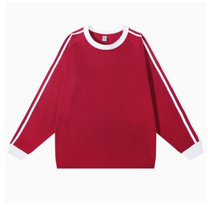White Breathable Lightweight Sporty <b>Long</b> <b>Sleeve</b> T Shirt Crew Neck <b>Black</b> Trim Solid <b>Sleeves</b> Casual <b>Top</b> - Product Image 3