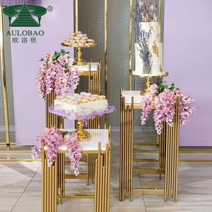 Luxury Stainless Steel Metal Flower Stand <b>Gold</b> Cake <b>Table</b> - Product Image 4
