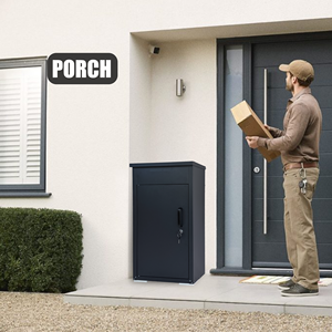 Manufacturer Direct Anti-Theft <b>Lockable</b> Package Delivery <b>Box</b>, Large Cold-Rolled Steel Mailbox for Outdoor Porch, Curbside, House - Product Image 3