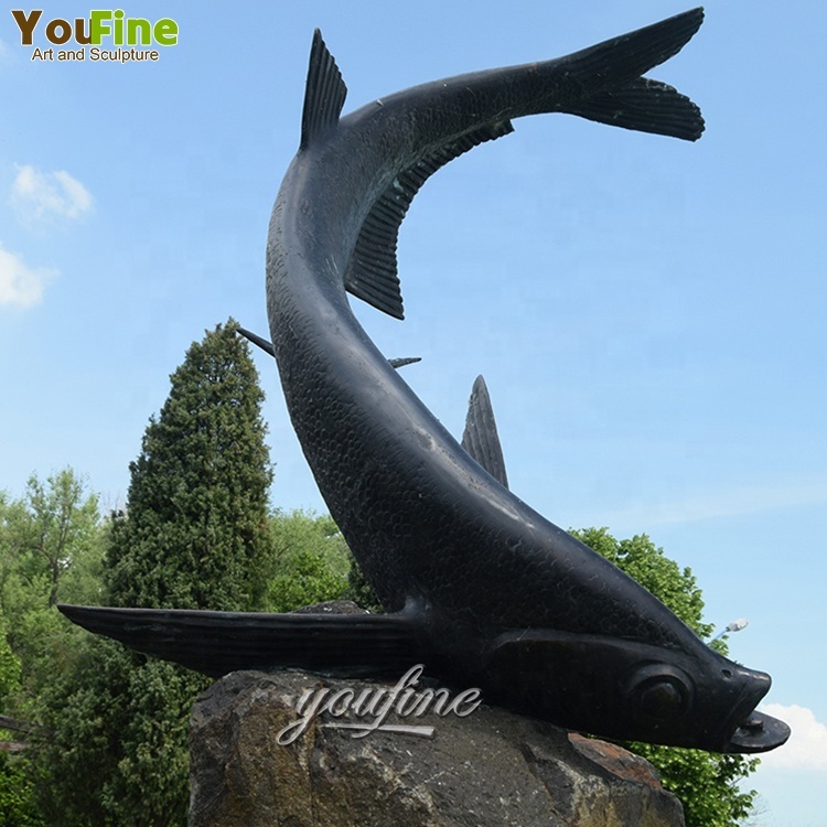 カスタムサイズ屋外庭園装飾ブロンズアロワナ魚像| Alibaba.com
