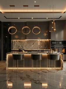 Muebles de madera maciza de alta calidad, armario de cocina de lujo personalizado moderno, diseño Modular - Product Image 6