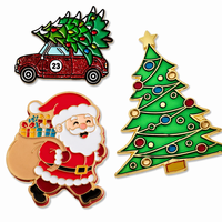 Weihnachtliche Emaille-Pins: Personalisierte Weihnachtsmann-Metall-Anstecknadeln, Weihnachtsbaum-Broschen-Set, Großhandel für Winterfest-Abzeichen