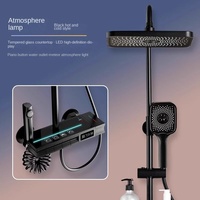 Laiton affichage numérique salle de bain lumière LED robinet de douche Piano clé douche mélangeur ensemble système plate-forme ensemble de douche