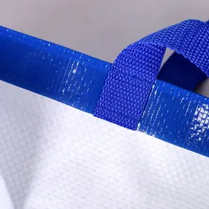 PP dokuma geri dönüşümlü çanta tekrar kullanılabilir alışveriş poşetleri büyük boy ambalaj plastik poşetler özel LOGO