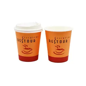 चीन का विनिर्माण कीमत सफेद गुलाबी गर्म पेय सूप केक 6oz 7oz पेपर कप के लिए चाय