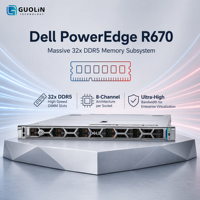 Serveur en rack Dell PowerEdge R670 Enterprise 1U, double processeur Intel évolutif, alimentation redondante, hébergement IDC, serveur de base de données Web
