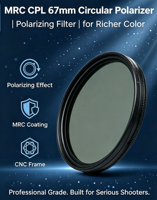 Filtre polarisant circulaire CPL ultra-mince en verre OEM personnalisé 37-95 mm, cadre en aluminium, revêtement imperméable, objectif d'appareil photo (52 mm/67 mm)