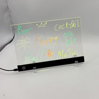 Tableau de dessin lumineux 2025LED, 7 couleurs, tableau de messages d'écriture manuscrite, effaçable, bricolage, acrylique, écriture, panneau publicitaire, boîte à lumière