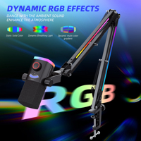 Micrófono Dinámico RGB FIFINE AM8 PROT, Juego de Micrófono USB Tipo-C/XLR 3 en 1, Perilla Digital Programable por Software para Juegos y Transmisión en Vivo