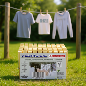 BRSTENMANN Pinzas para Ropa, 50 Piezas, Pinzas de Madera Resistentes a la Intemperie - Product Image 1