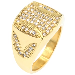 Preços Baixos Atacado Presente de Natal Anel de Ouro 18k Banhado a Ouro para Homens da Índia Design de Anel de Ouro de 4 Gramas Presentes de Casamento - Product Image 6