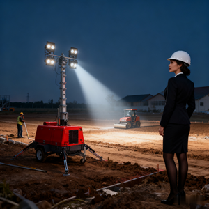 Torre de iluminación LED inalámbrica de seguridad de remolque de luz solar móvil con elevación de cabrestante eléctrico de 9m - Product Image 3