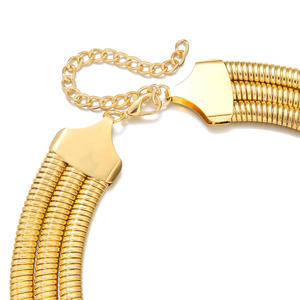 <span class=keywords><strong>Collar</strong></span> de Cadena Gruesa de Varias Capas, Joyería Punk, Chapado en Oro de 18K, Metal de Alta Calidad, Gargantilla Gruesa de Varias Capas para Mujer - Product Image 3