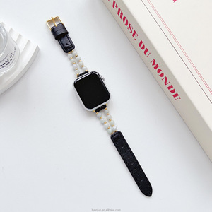 <span class=keywords><strong>Bracelet</strong></span> en cuir véritable pour <span class=keywords><strong>Apple</strong></span> <span class=keywords><strong>Watch</strong></span> Band Ultra 49mm 40mm 38mm 41mm Femmes <span class=keywords><strong>Bracelet</strong></span> élastique perlé pour IWatch Series <span class=keywords><strong>8</strong></span> 7 6 SE 5 - Product Image 4